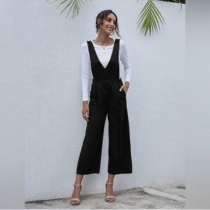 NWOT Very J Black Velvet Jumpsuit / Overalls